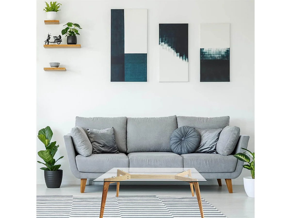 VERANE - Table Basse Rectangulaire Plateau Verre