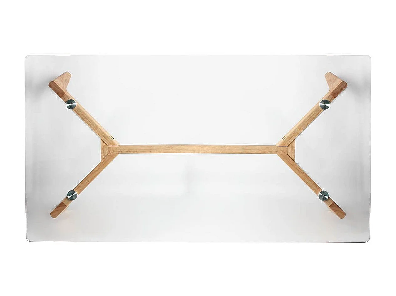 VERANE - Table Basse Rectangulaire Plateau Verre