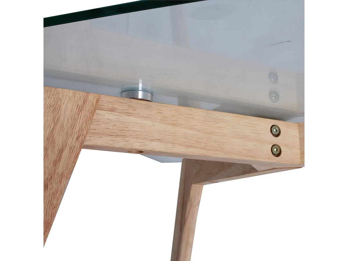 VERANE - Table Basse Rectangulaire Plateau Verre