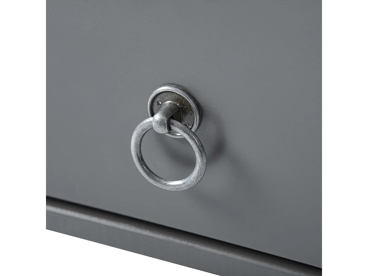 MELINA - Table Basse Rectangulaire Bois Massif Laqué Gris