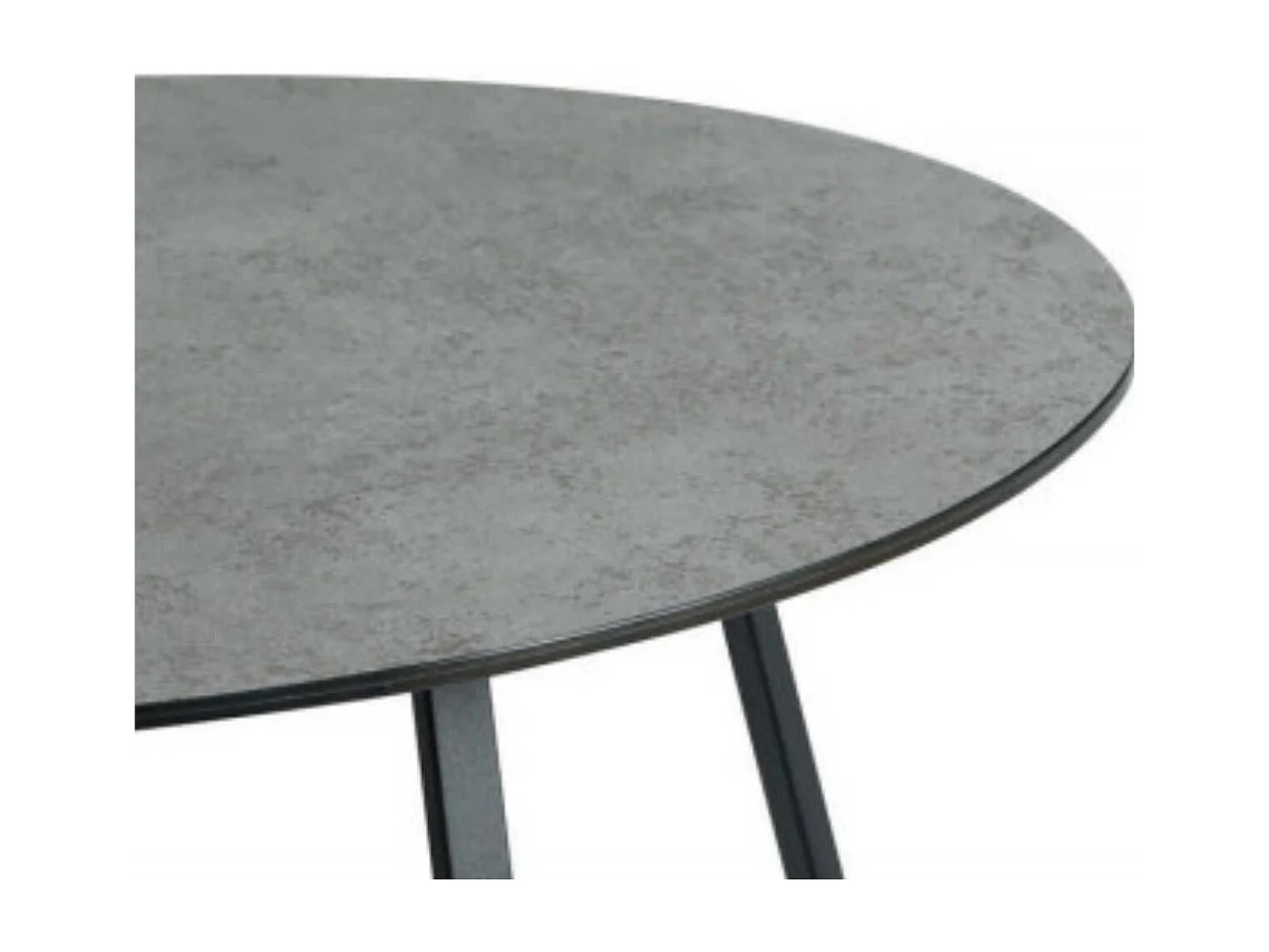 KERIA - Table Basse Ovale Aspect Céramique Grise