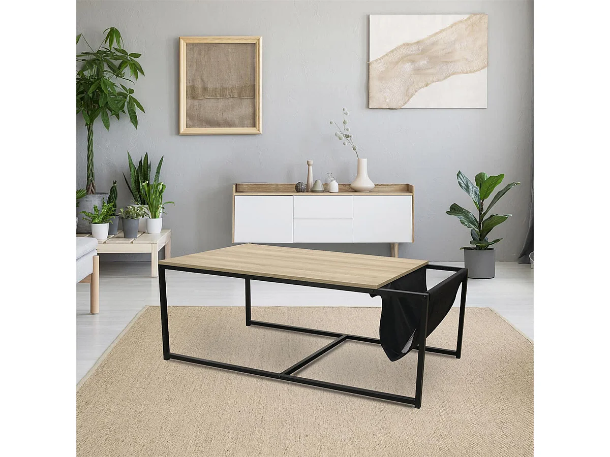 CYBELE - Table Basse Rectangulaire avec Porte-Revues