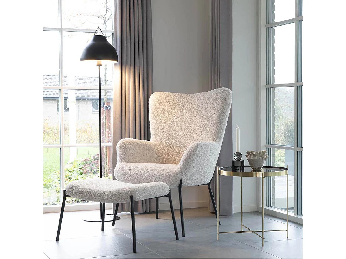 MEOLO - Table Basse Ronde Ø48cm Acier Doré et Plateau Verre