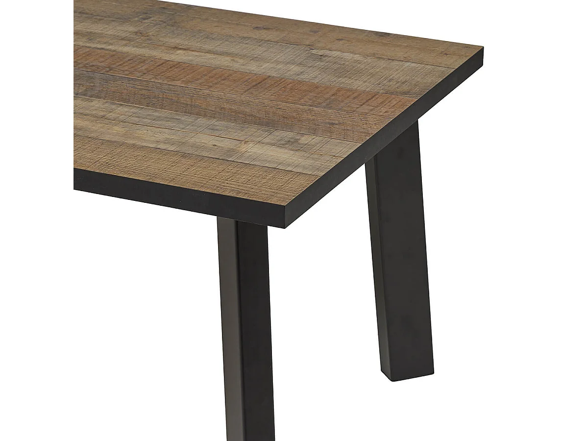 KARMINA - Table Basse Aspect Bois et Métal