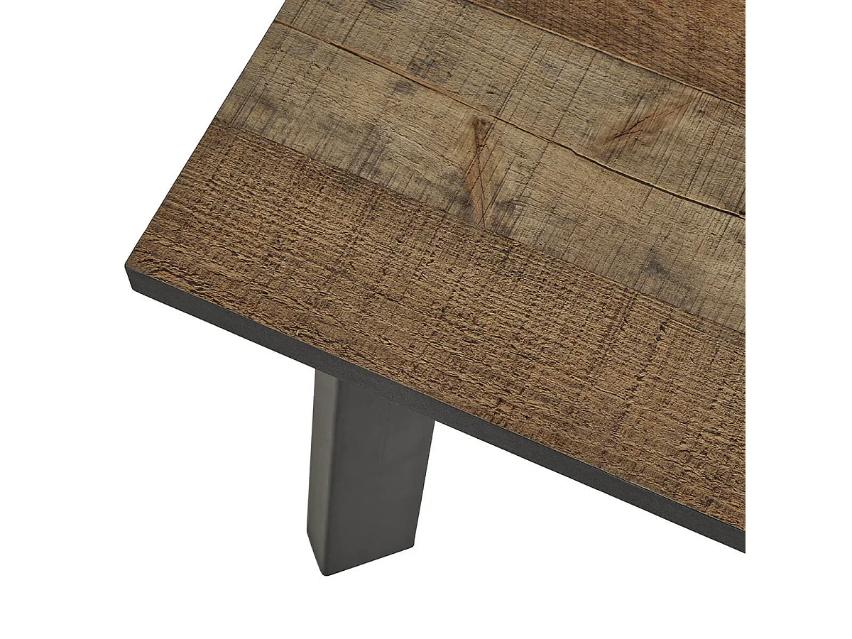 KARMINA - Table Basse Aspect Bois et Métal