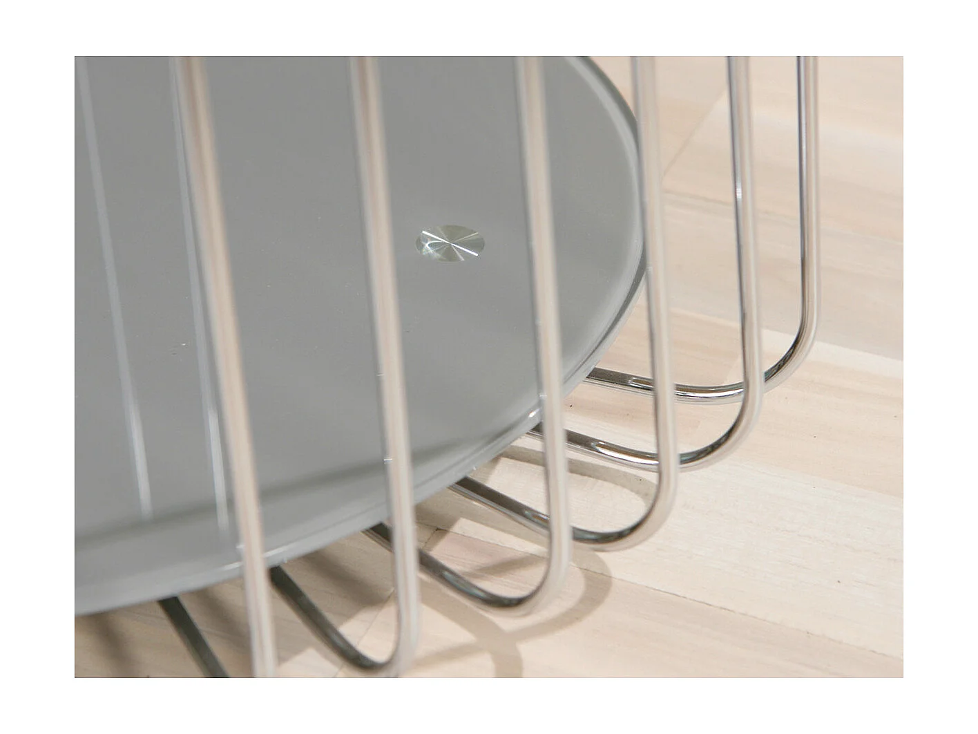 SALMA 50 - Table Basse Ronde Métallique Coloris Cappuccino