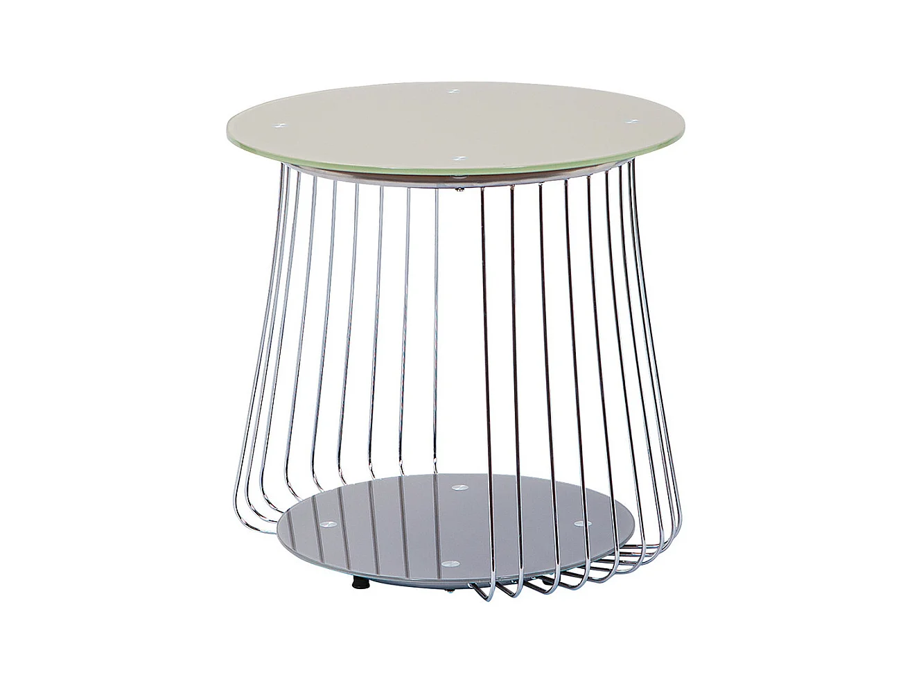 SALMA 50 - Table Basse Ronde Métallique Coloris Cappuccino