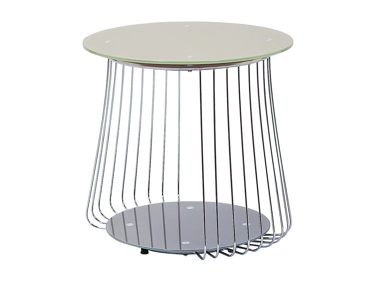 SALMA 50 - Table Basse Ronde Métallique Coloris Cappuccino