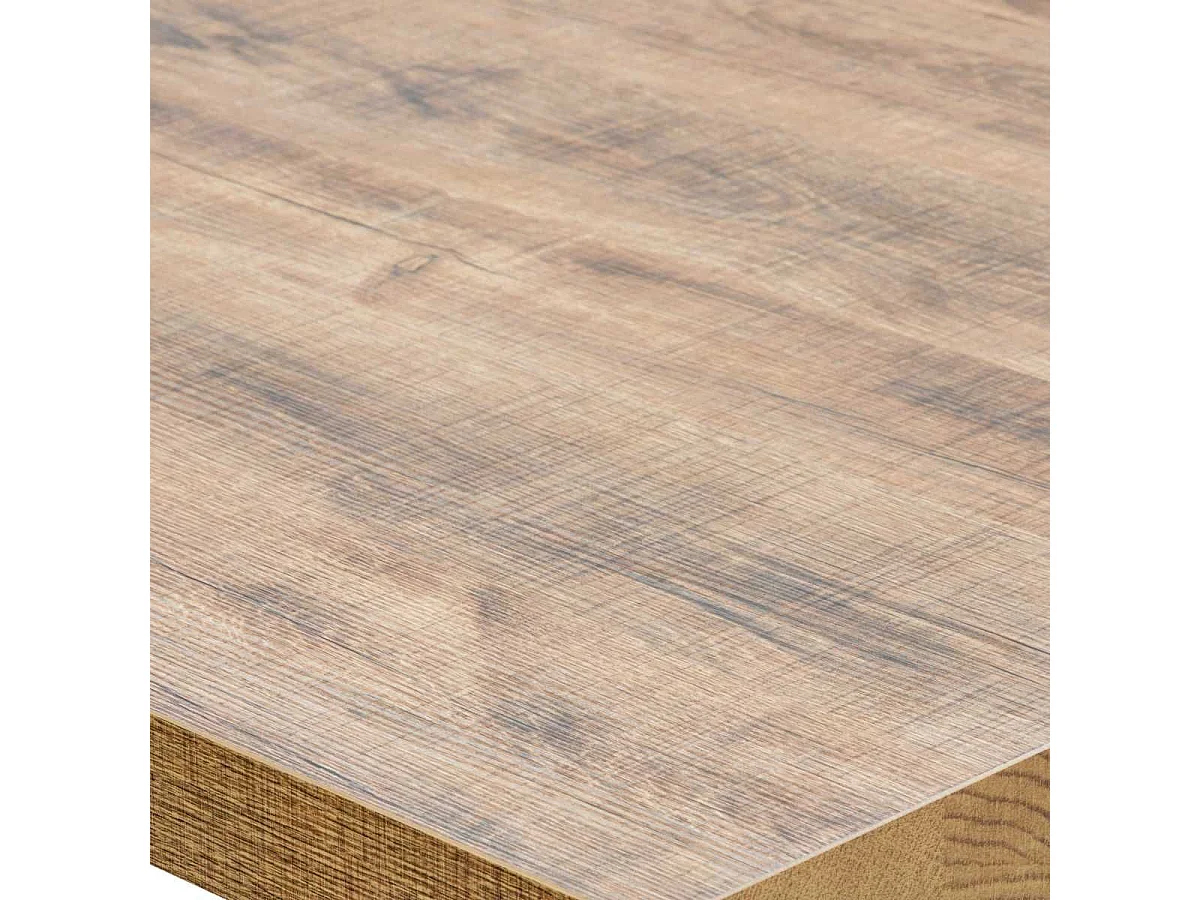 NILLA - Table Basse Aspect Bois Piètement U Métal Poudré Noir