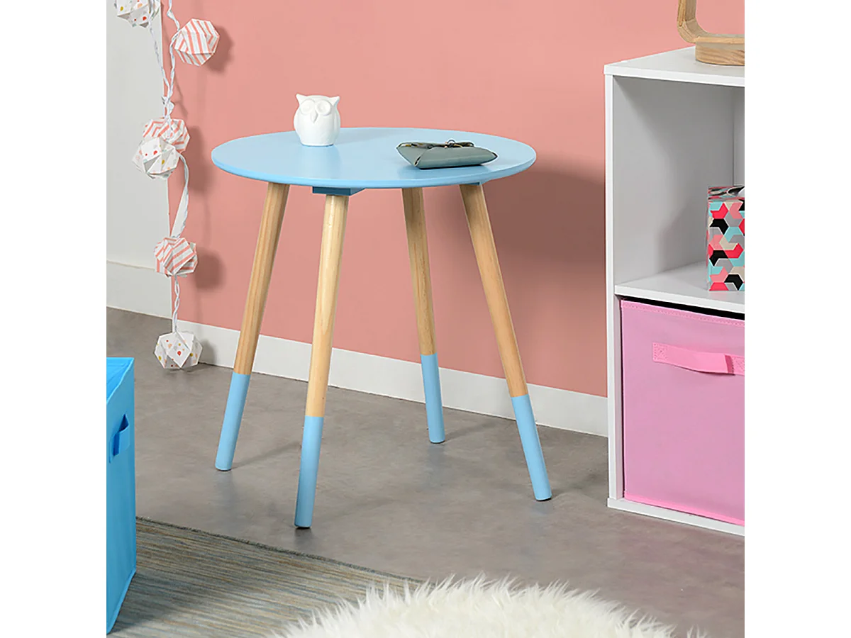BJARNI - Table Basse Ronde Bleue