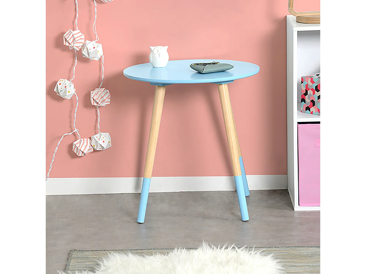 BJARNI - Table Basse Ronde Bleue