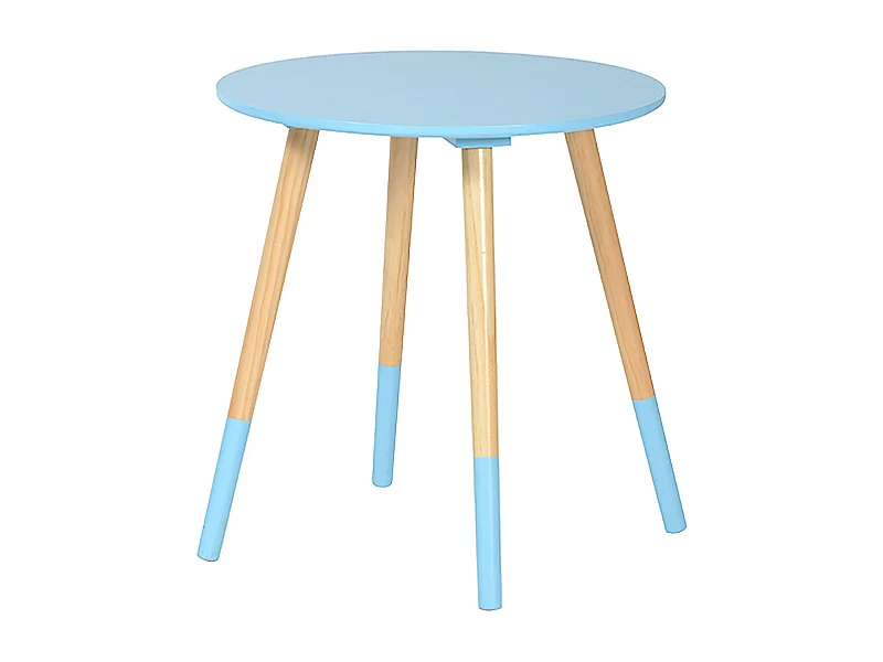 BJARNI - Table Basse Ronde Bleue