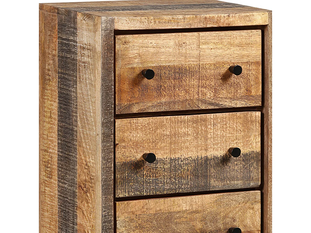 ODILON - Chiffonnier 5 Tiroirs Acier et Bois Massif