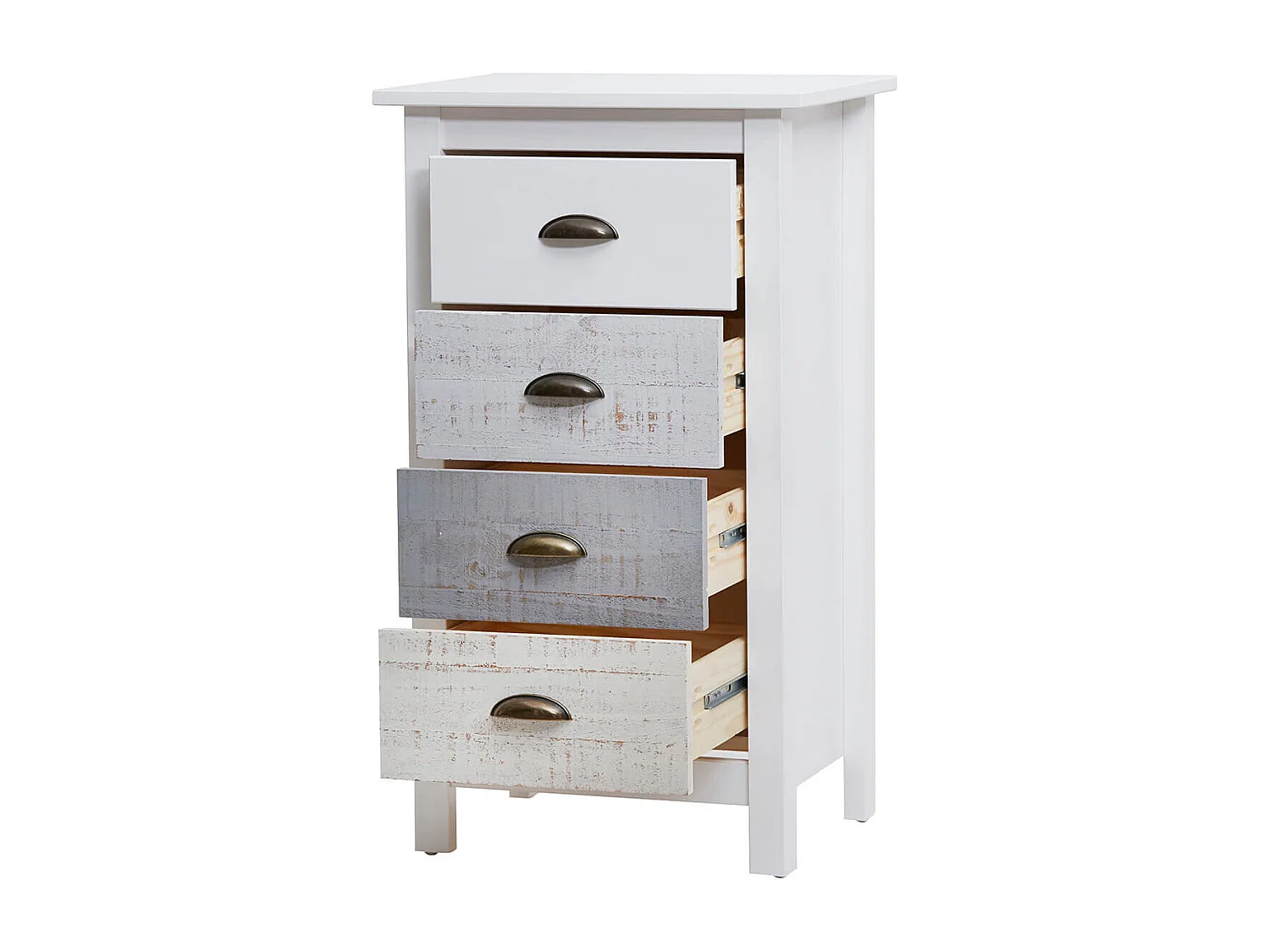 ROSALIA - Chiffonnier 4 Tiroirs Bois Aspect Vieilli