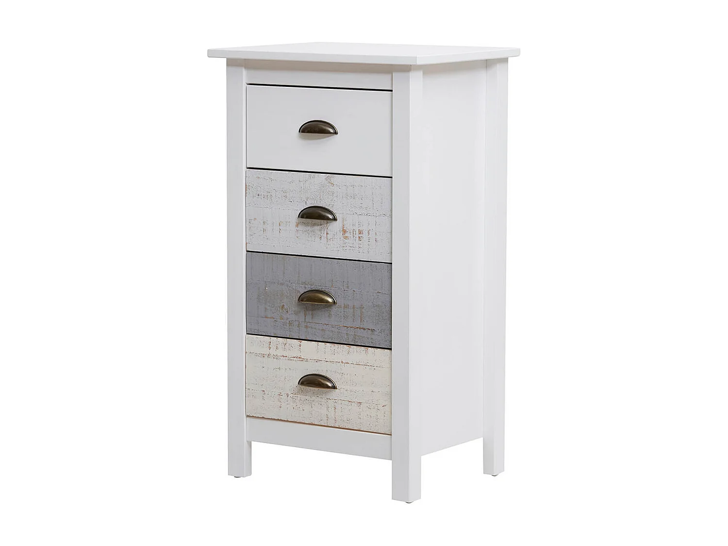 ROSALIA - Chiffonnier 4 Tiroirs Bois Aspect Vieilli