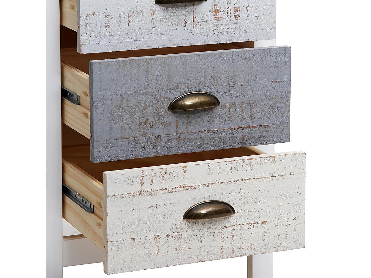 ROSALIA - Chiffonnier 4 Tiroirs Bois Aspect Vieilli