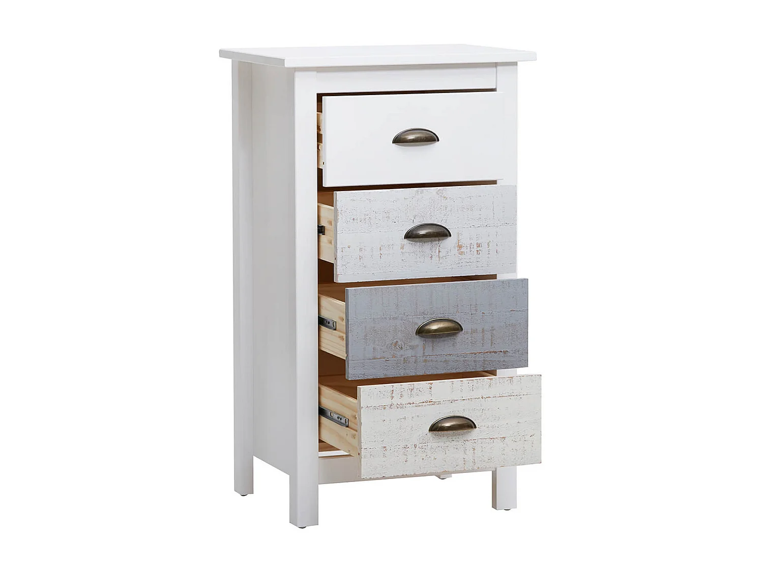 ROSALIA - Chiffonnier 4 Tiroirs Bois Aspect Vieilli