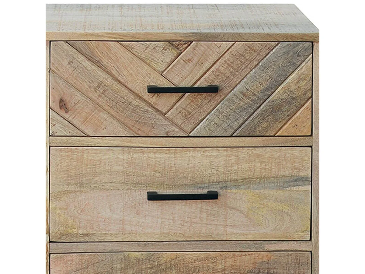 MANKO - Chiffonnier 5 Tiroirs en Manguier Massif