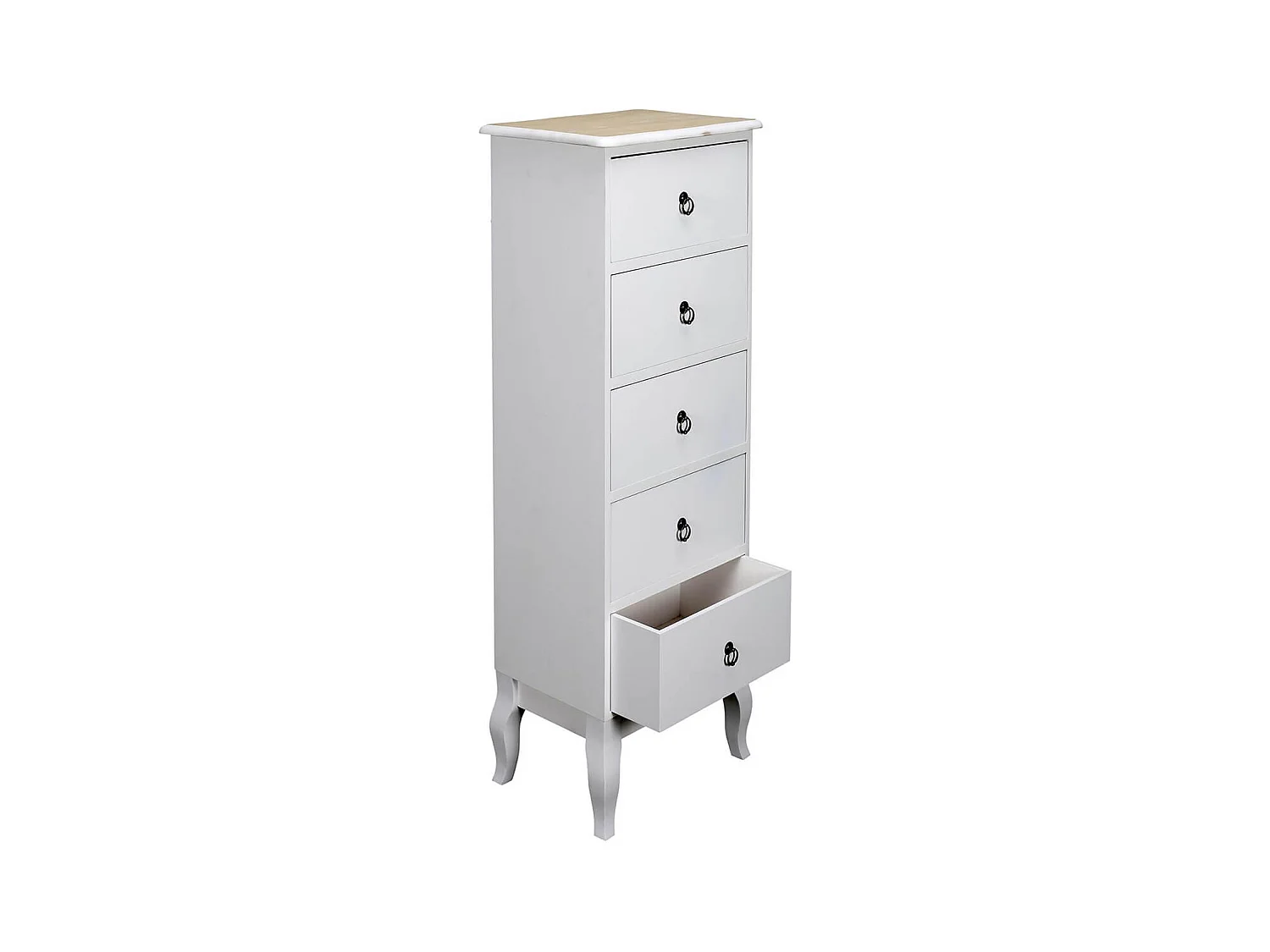 CLEMENCE - Chiffonnier 5 Tiroirs Coloris Blanc