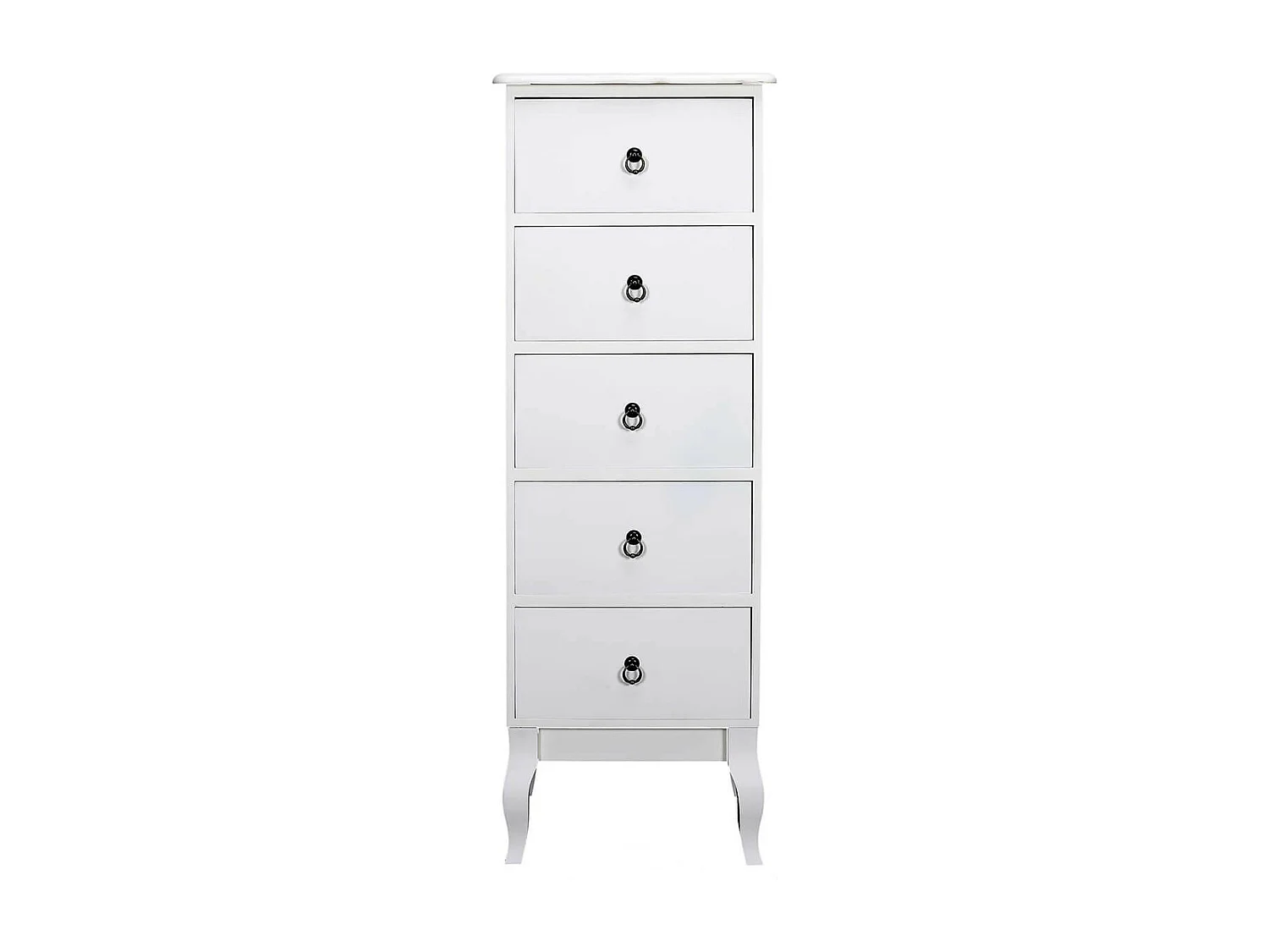 CLEMENCE - Chiffonnier 5 Tiroirs Coloris Blanc