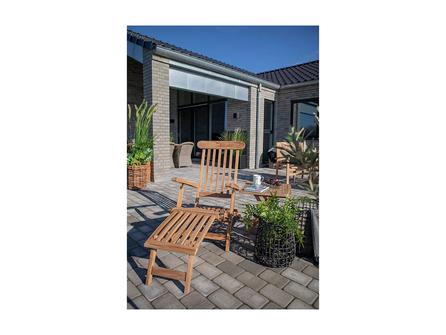 MYRTLE - Chaise Longue Multipositions Teck Massif Naturel