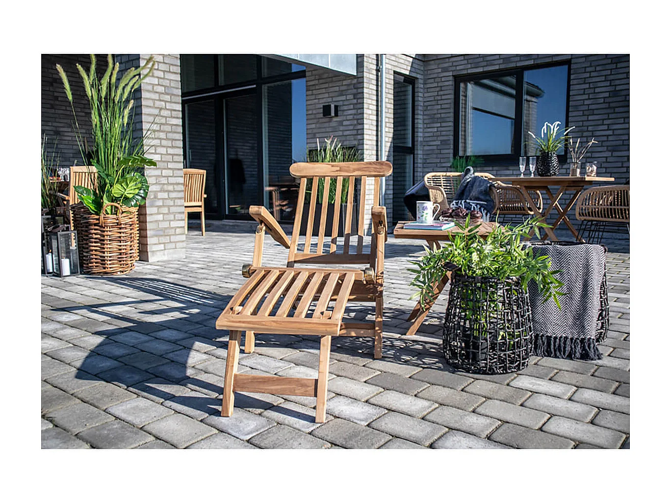 MYRTLE - Chaise Longue Multipositions Teck Massif Naturel