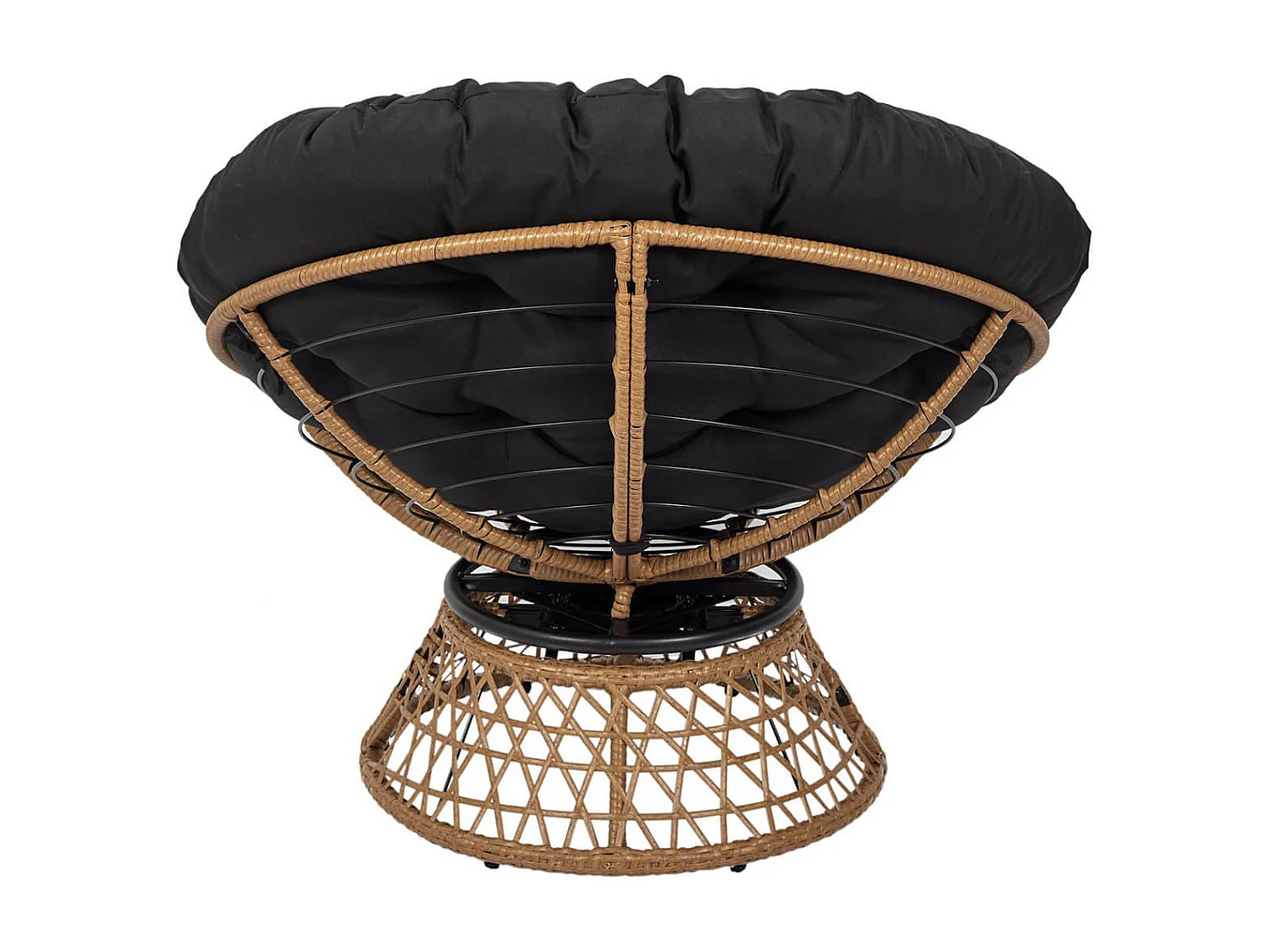 MERIDA - Fauteuil Pivotant Noir avec Assise Capitonnée