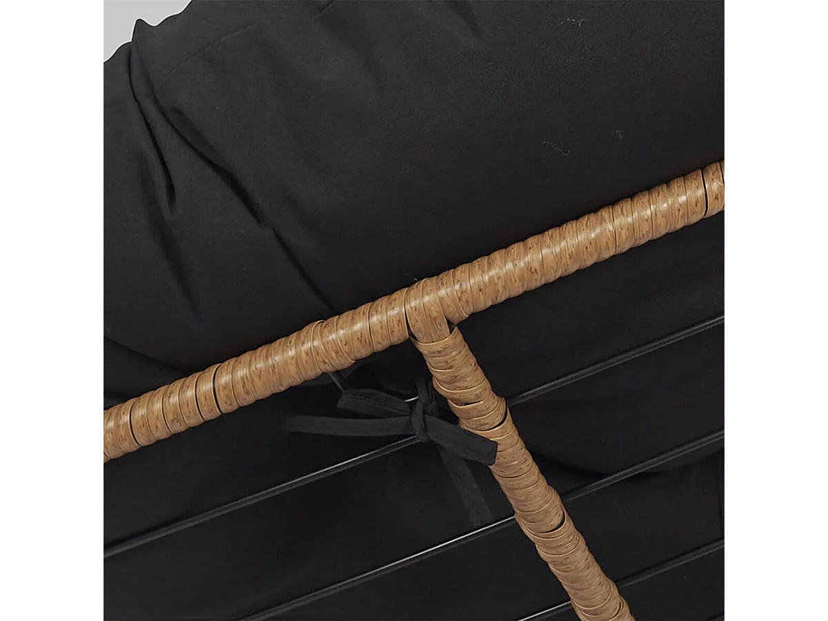 MERIDA - Fauteuil Pivotant Noir avec Assise Capitonnée