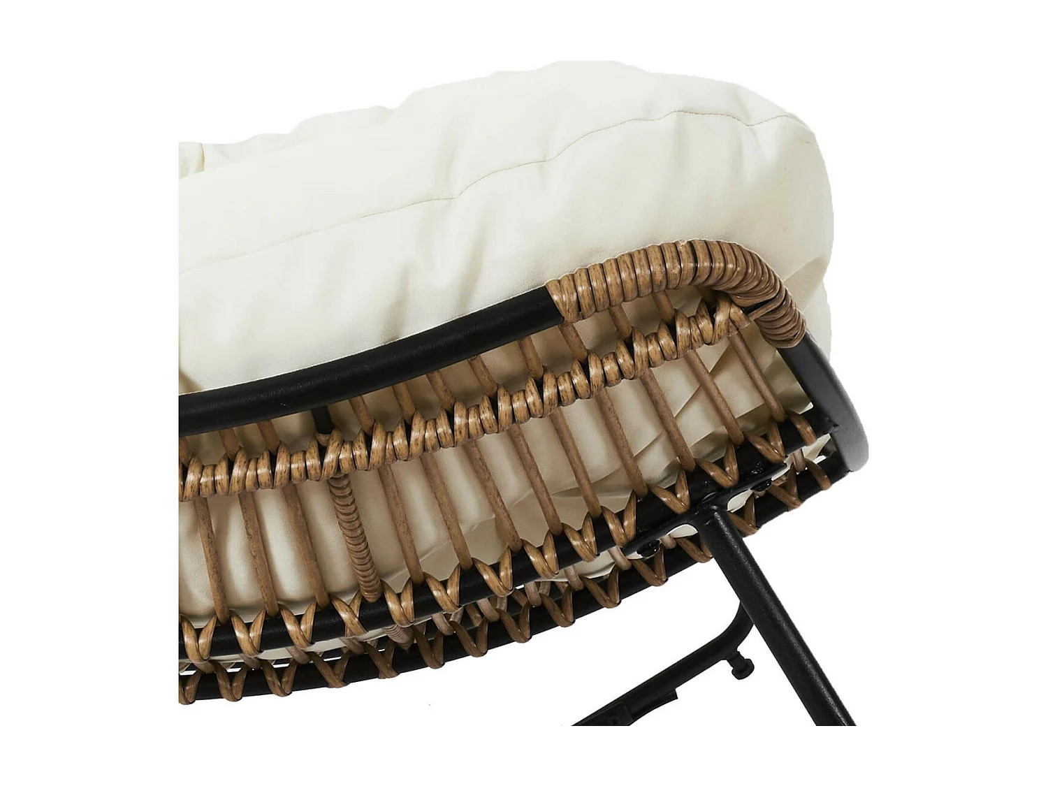 MERIDA - Fauteuil à Bascule Blanc avec Assise Capitonnée