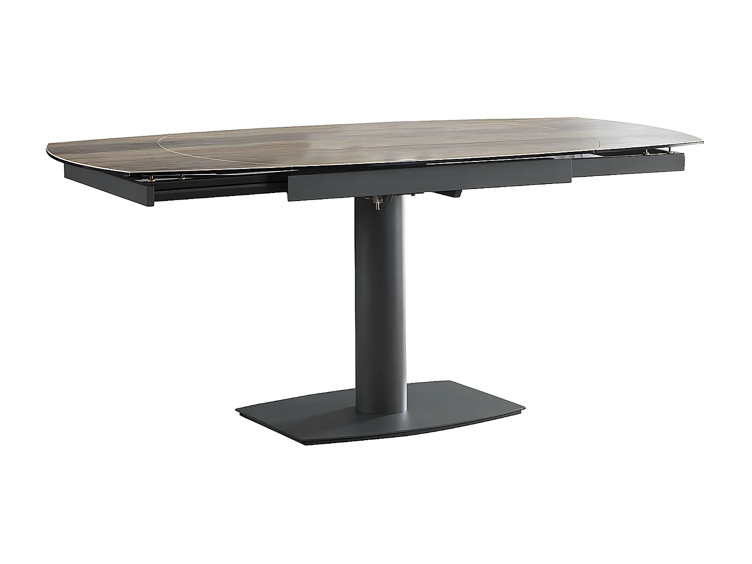 PIKAM - Table de Repas Allongeable Céramique Bois Clair