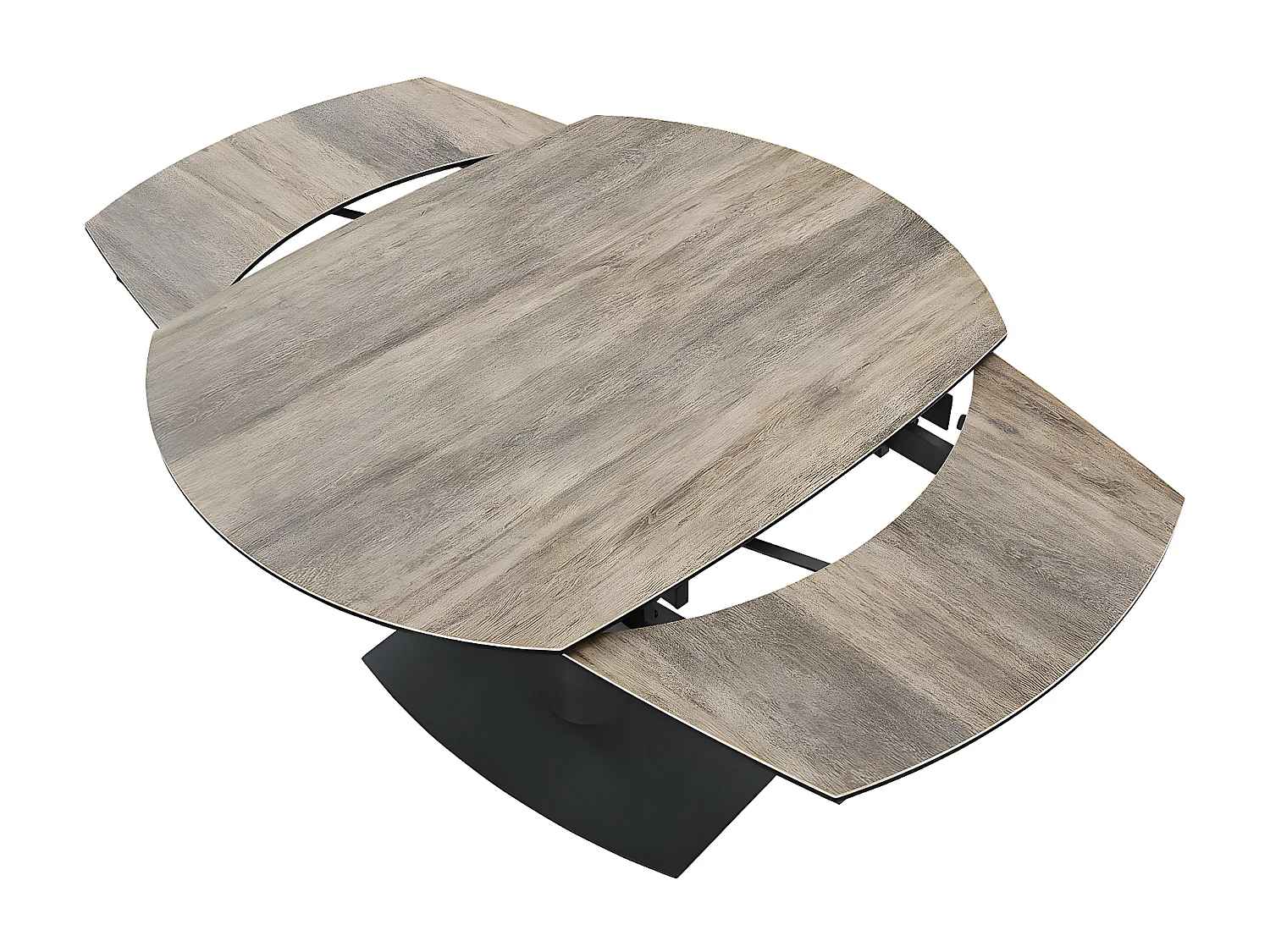 PIKAM - Table de Repas Allongeable Céramique Bois Clair