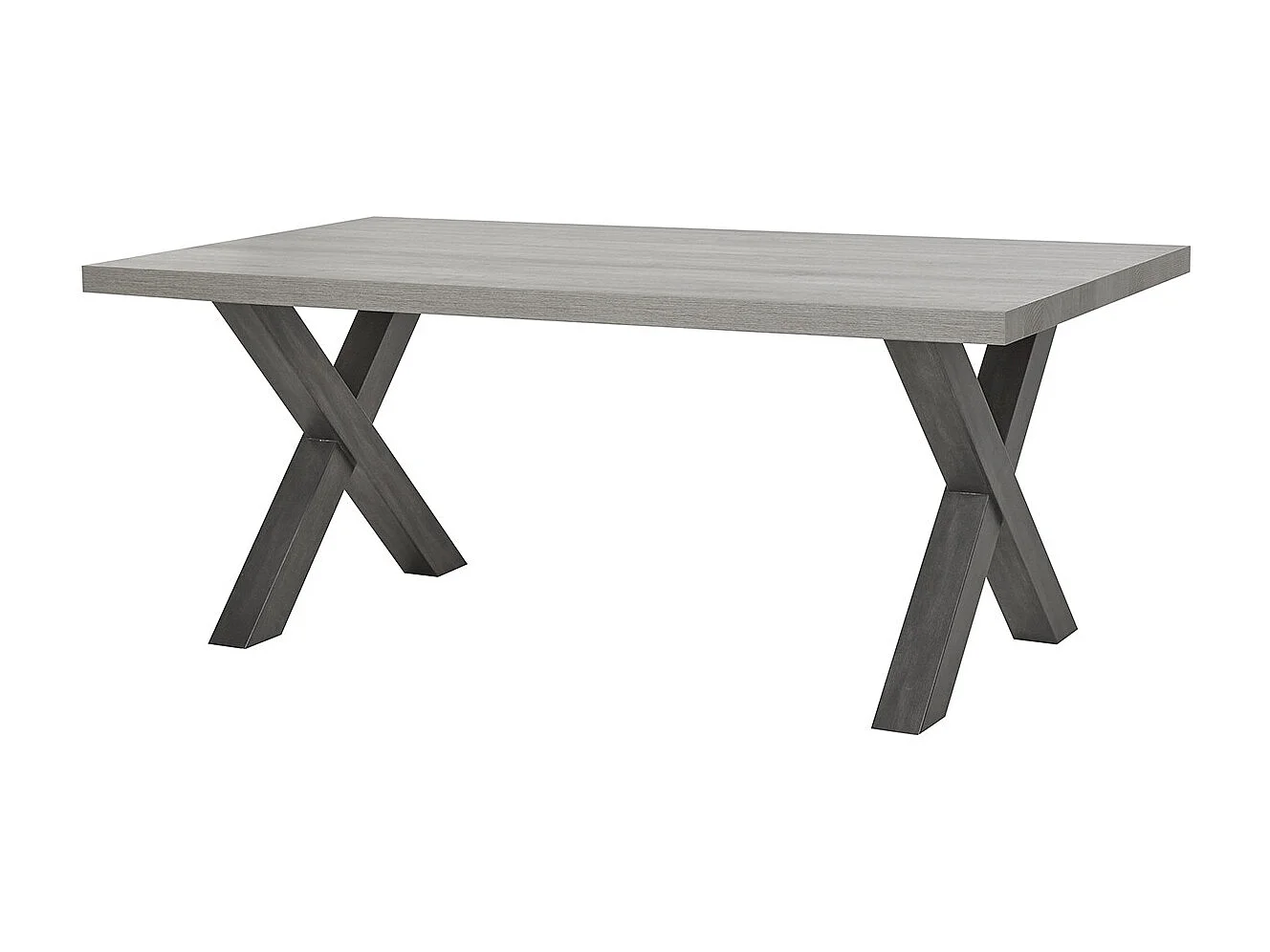 LEIF - Table Rectangulaire 185cm Effet Bois Grisé