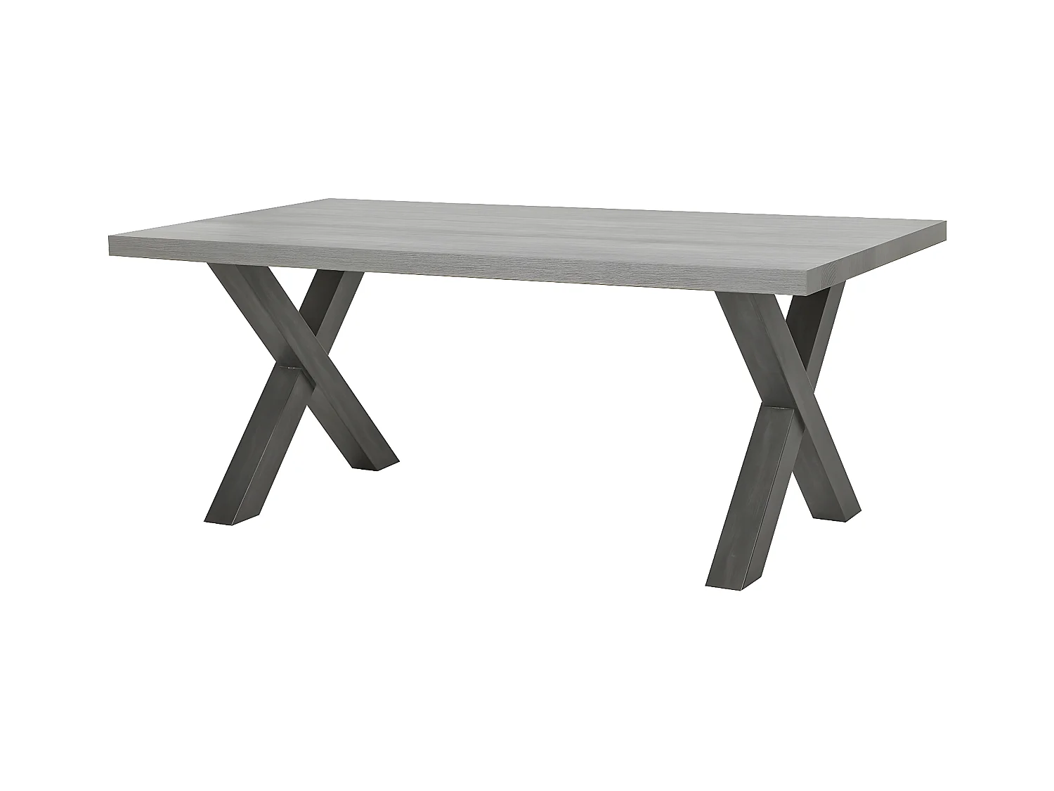 LEIF - Table Rectangulaire 185cm Effet Bois Grisé