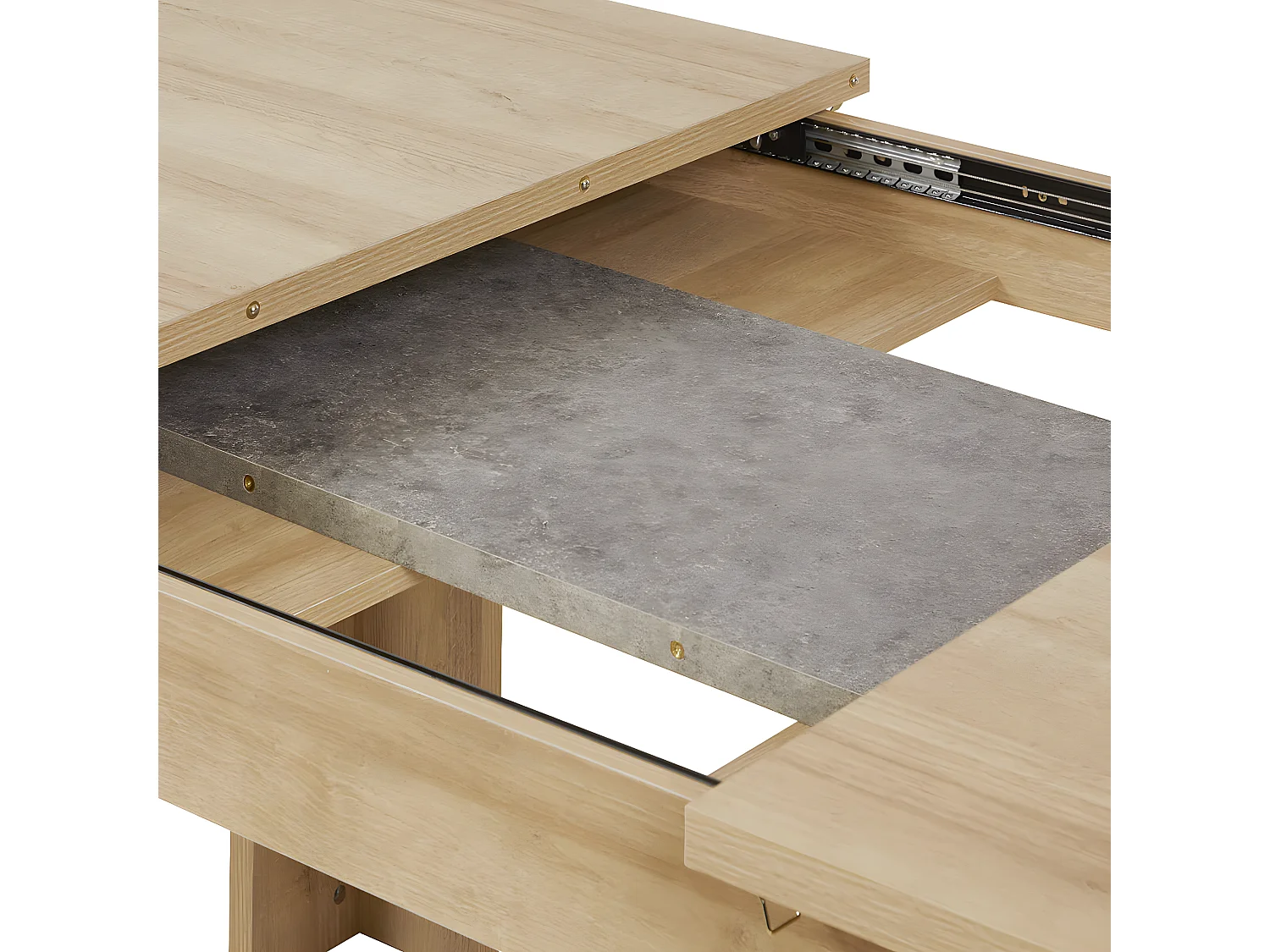 FANNY - Table Repas Allongeable Aspect Bois et Pierre