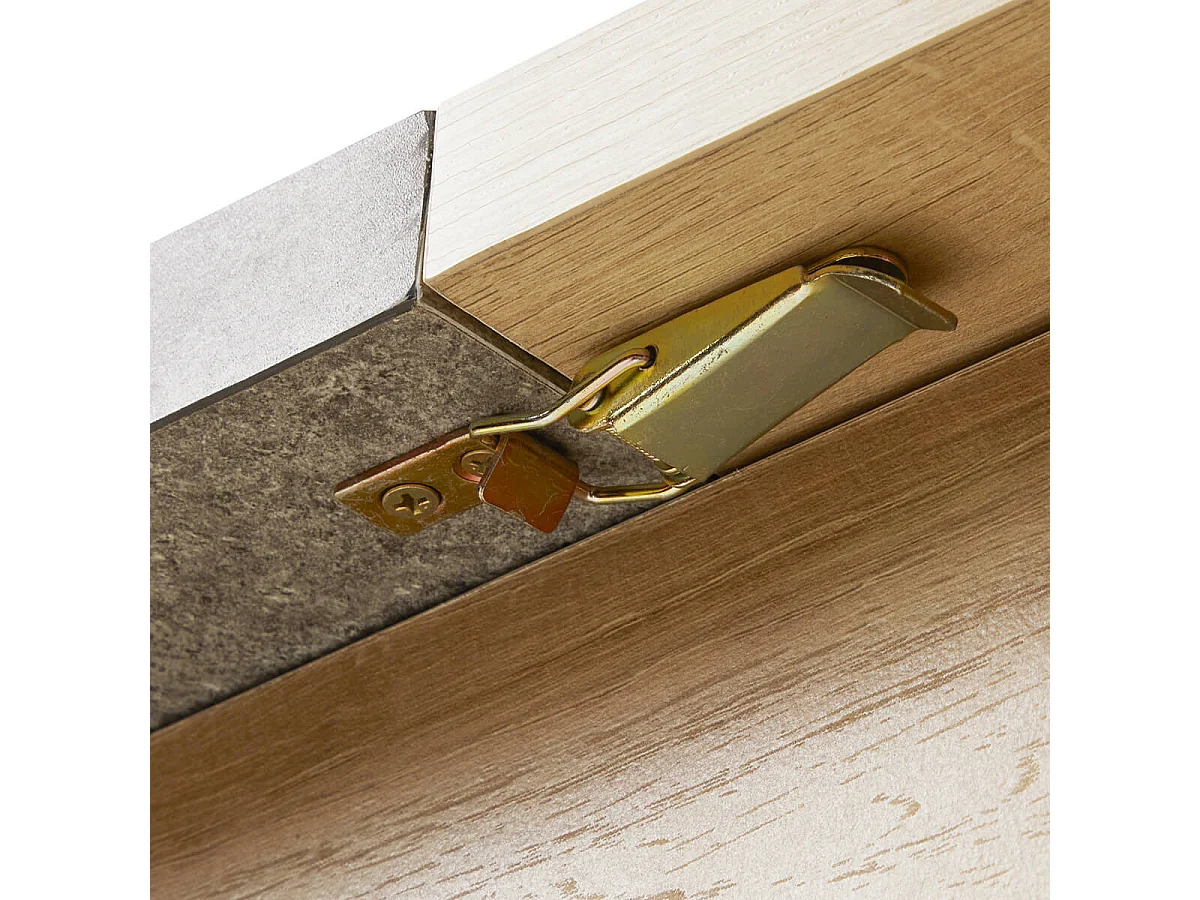 FANNY - Table Repas Allongeable Aspect Bois et Pierre