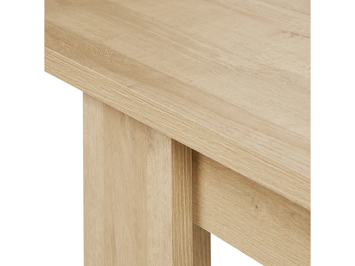 FANNY - Table Repas Allongeable Aspect Bois et Pierre