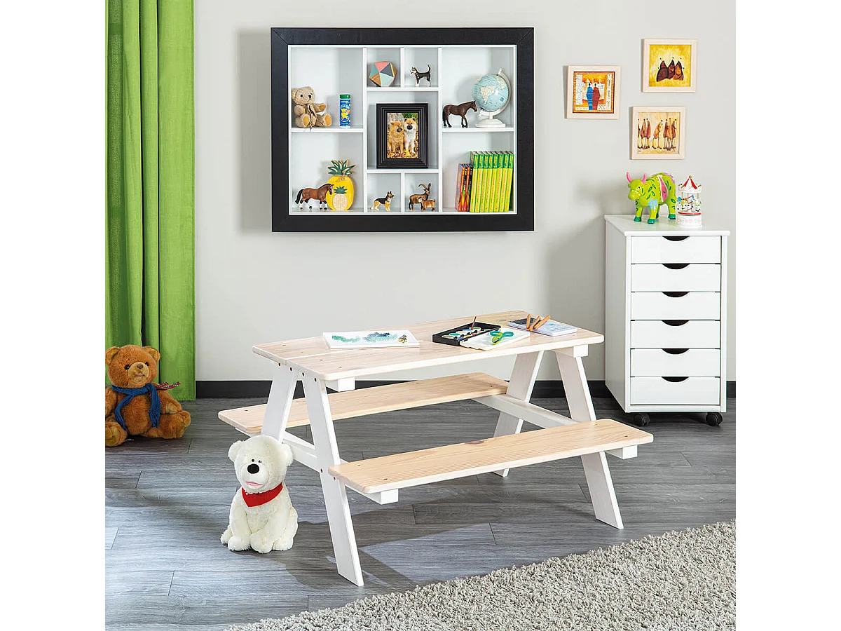 ANDERS - Table avec Bancs pour Enfant