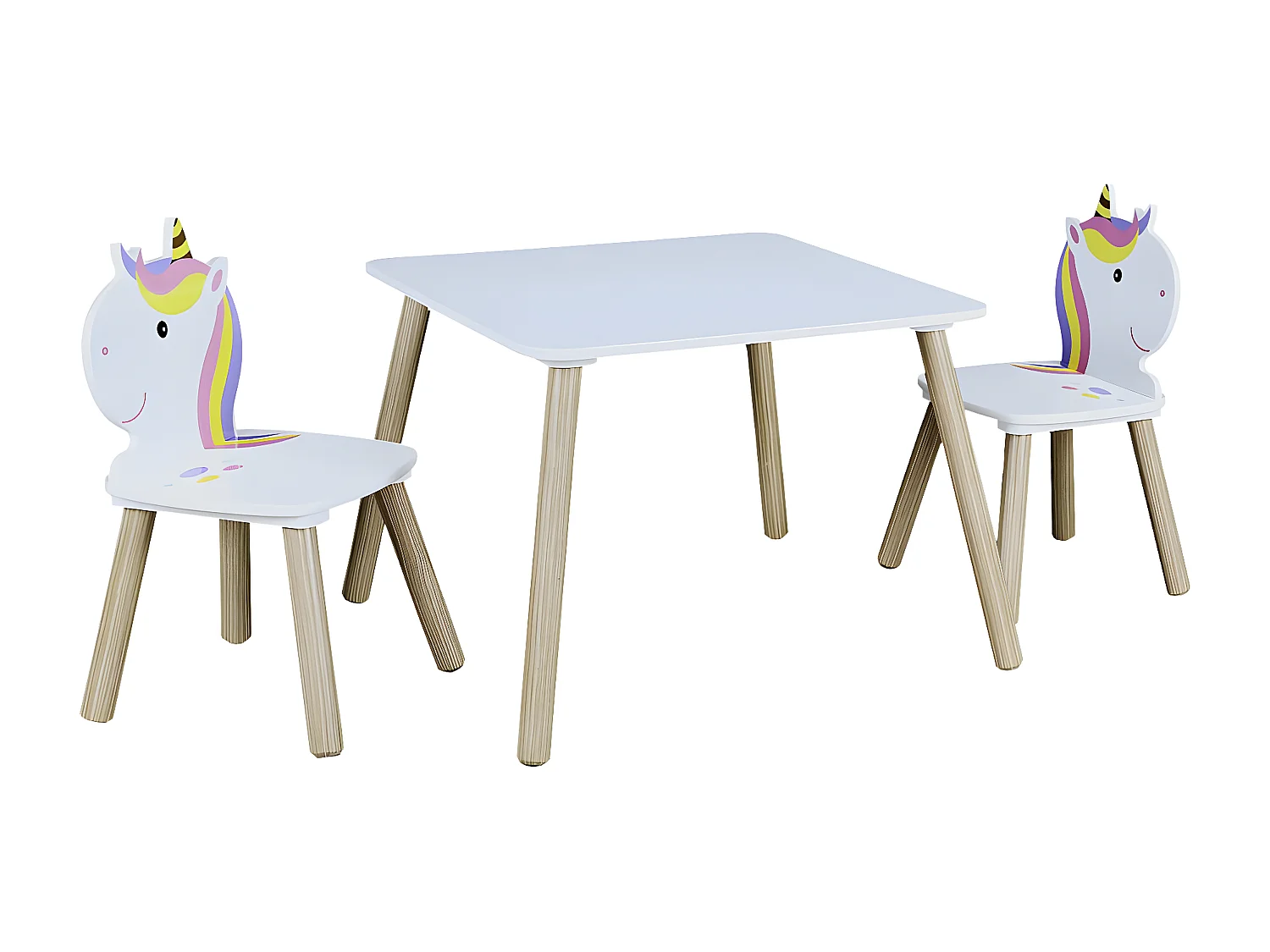 UNICORN - Ensemble Table et 2 Chaises Enfant Motif Licorne