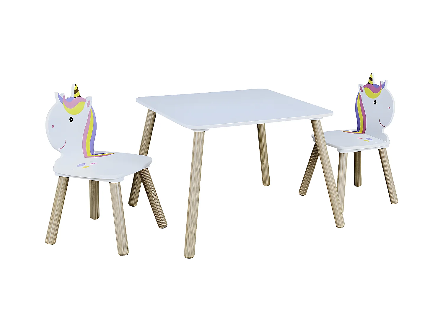 UNICORN - Ensemble Table et 2 Chaises Enfant Motif Licorne