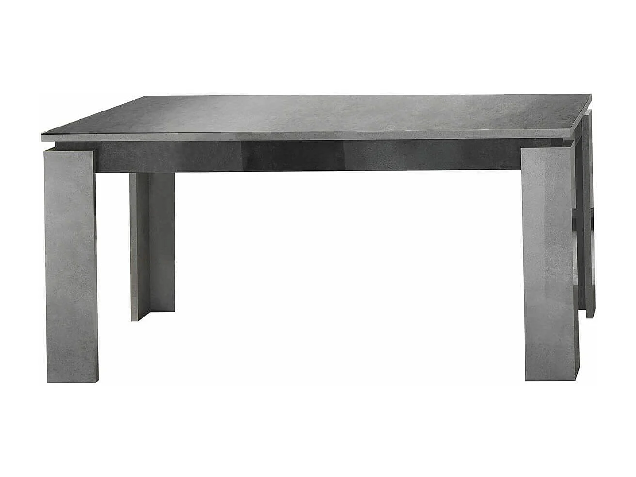 HOFFMAN - Table de Repas Allongeable à 4 Pieds Gris Aspect Pierre