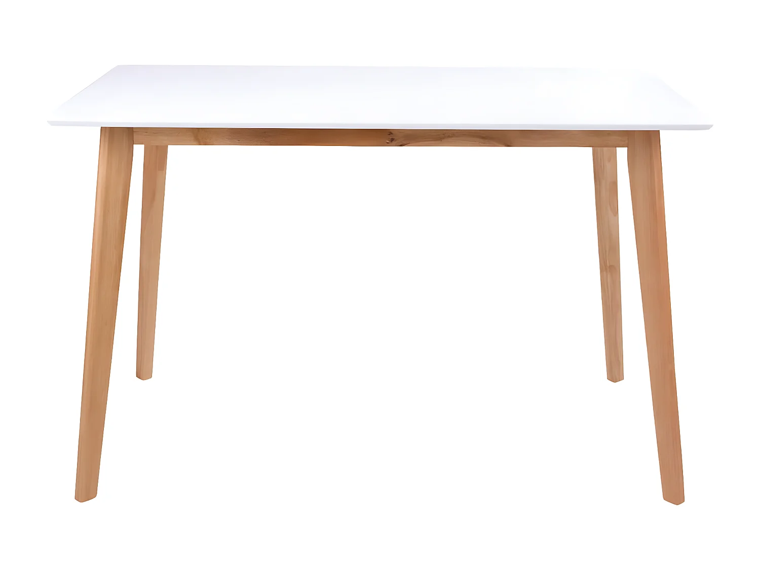 GRAM - Table Repas 120x70cm Naturelle et Blanche