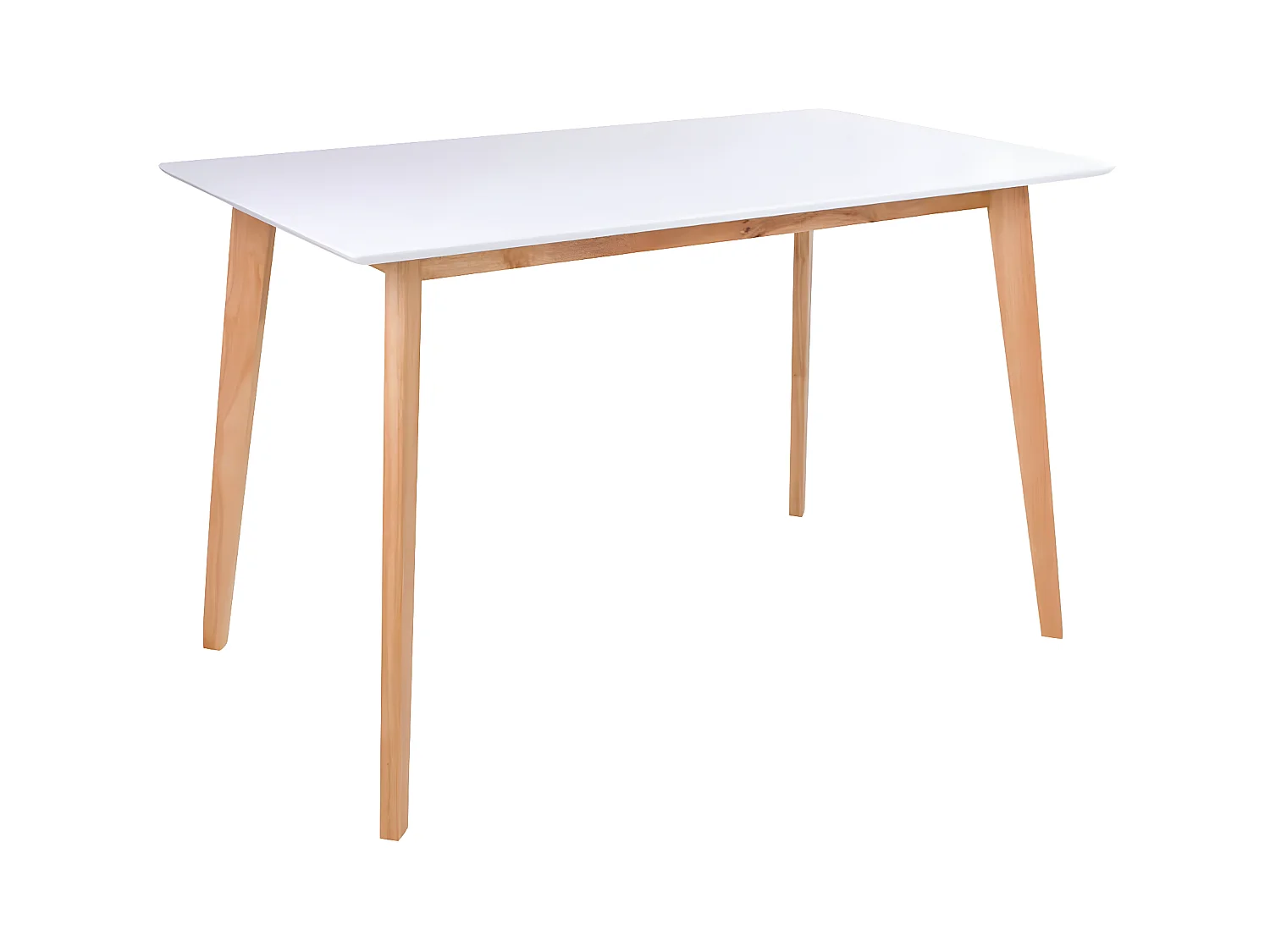 GRAM - Table Repas 120x70cm Naturelle et Blanche