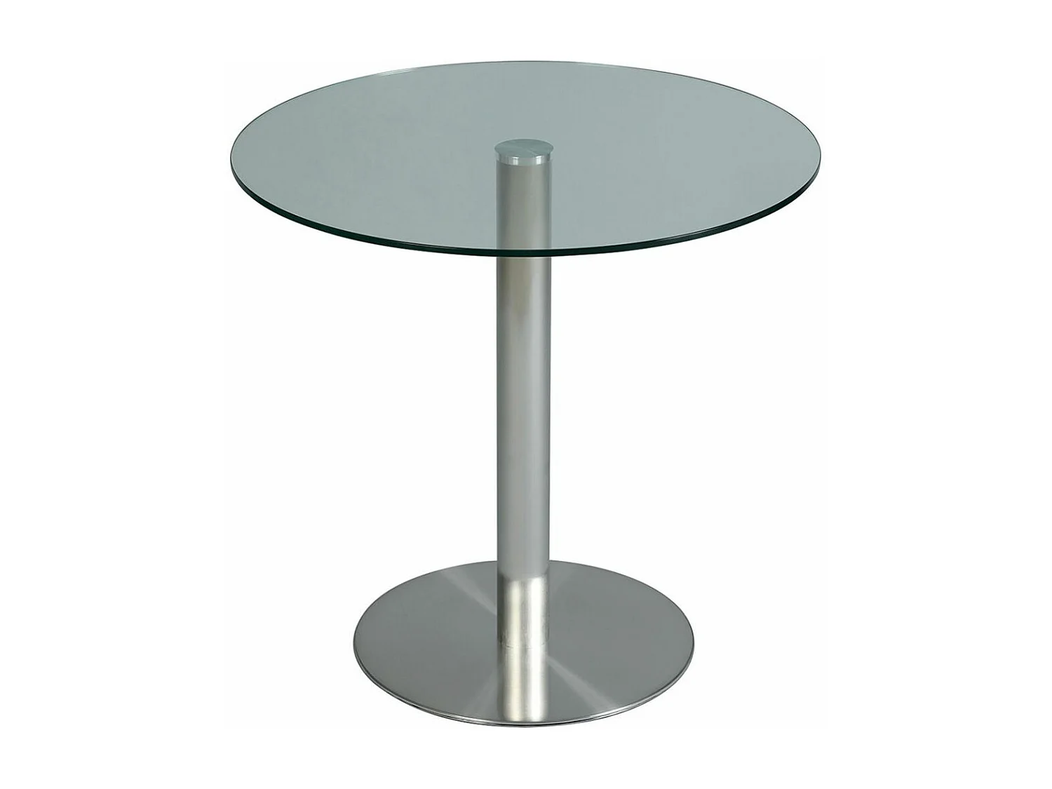 SADA - Table de Repas Transparent Piètement Acier Brossé
