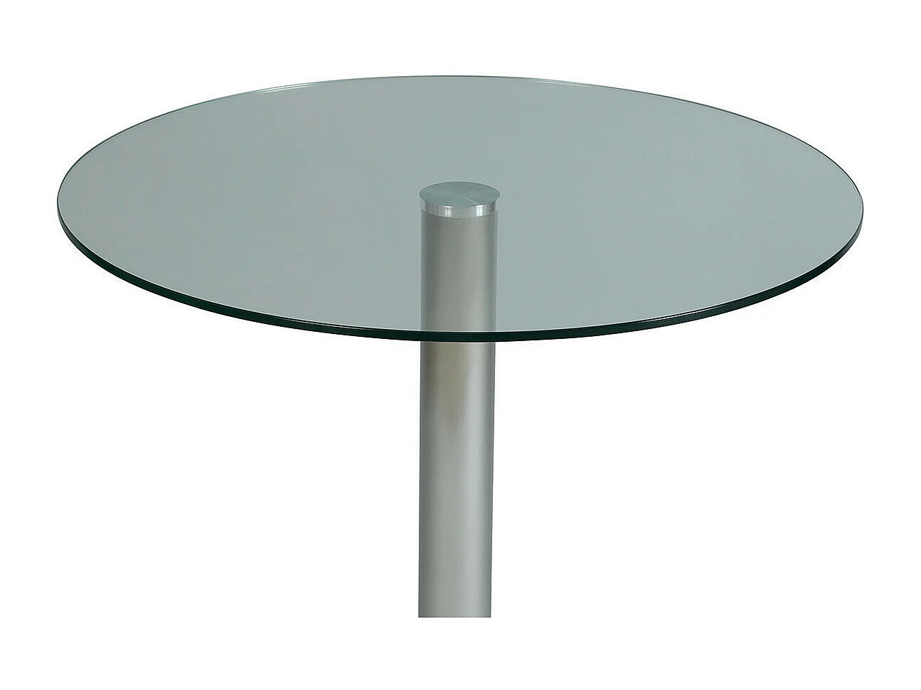 SADA - Table de Repas Transparent Piètement Acier Brossé