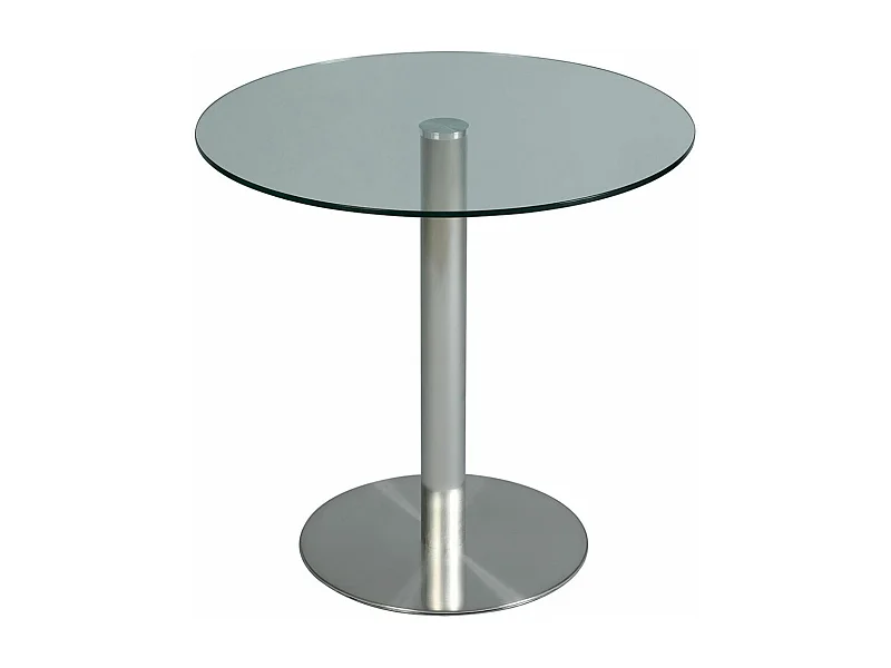 SADA - Table de Repas Transparent Piètement Acier Brossé