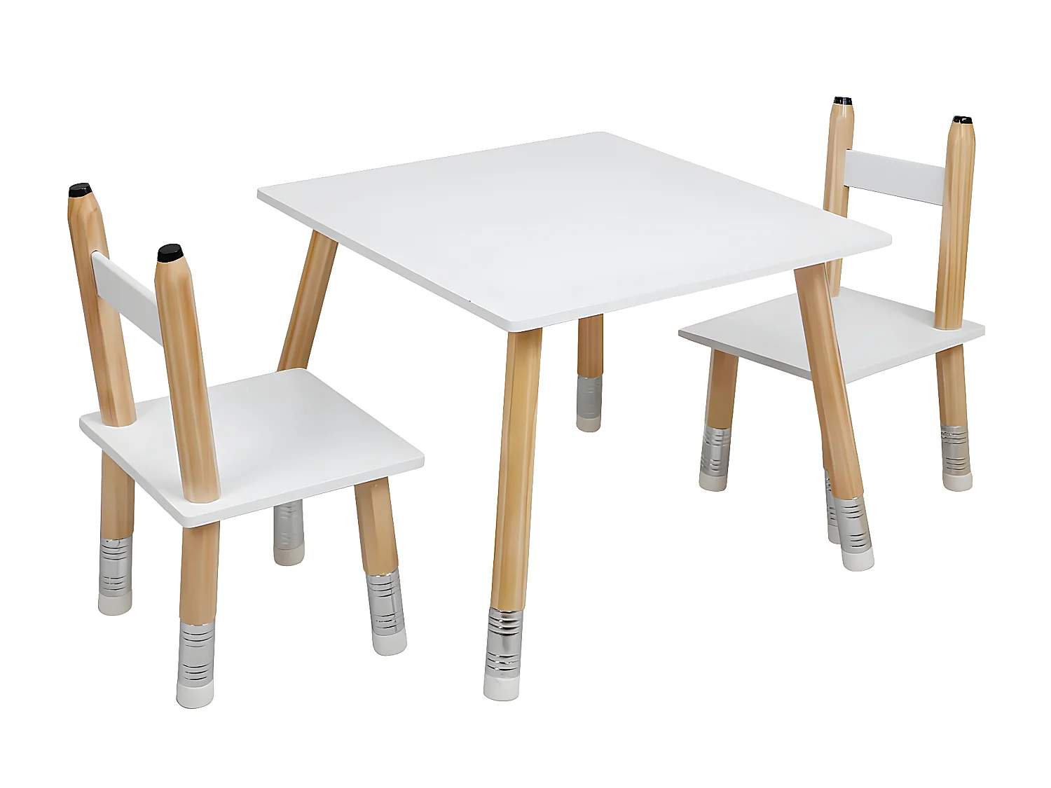 LAPIS - Ensemble Table et 2 Chaises Enfant Base Crayons