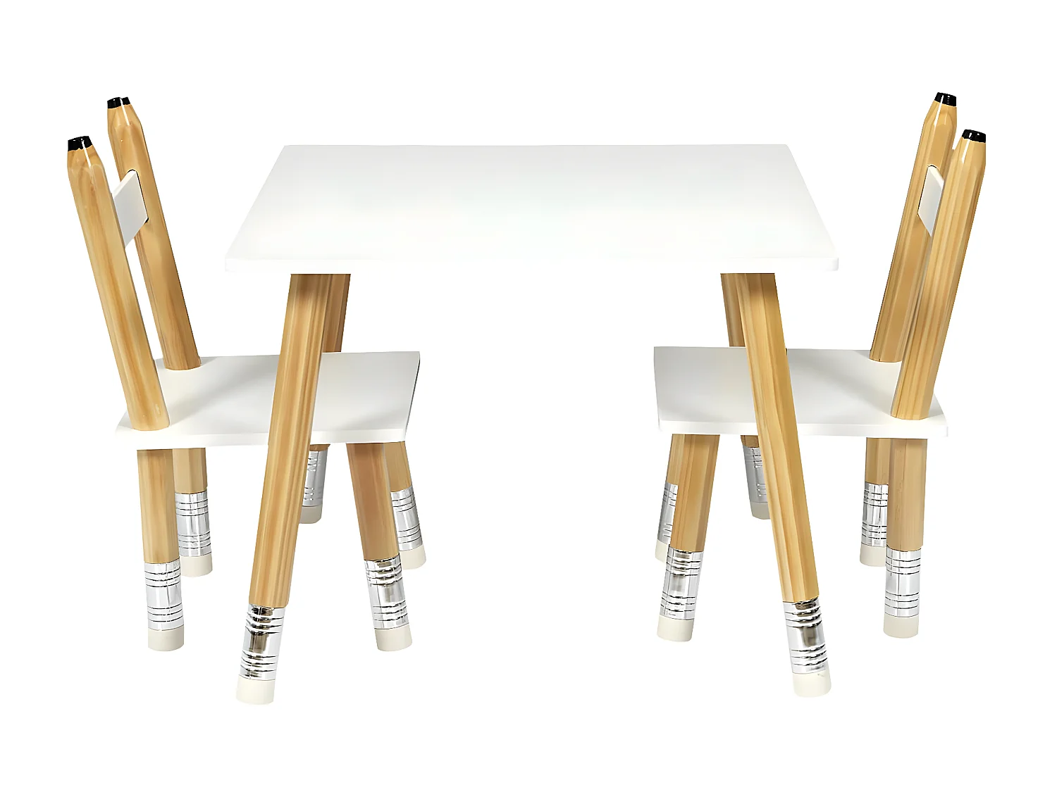 LAPIS - Ensemble Table et 2 Chaises Enfant Base Crayons