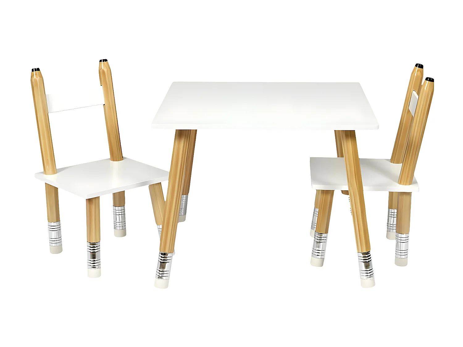 LAPIS - Ensemble Table et 2 Chaises Enfant Base Crayons