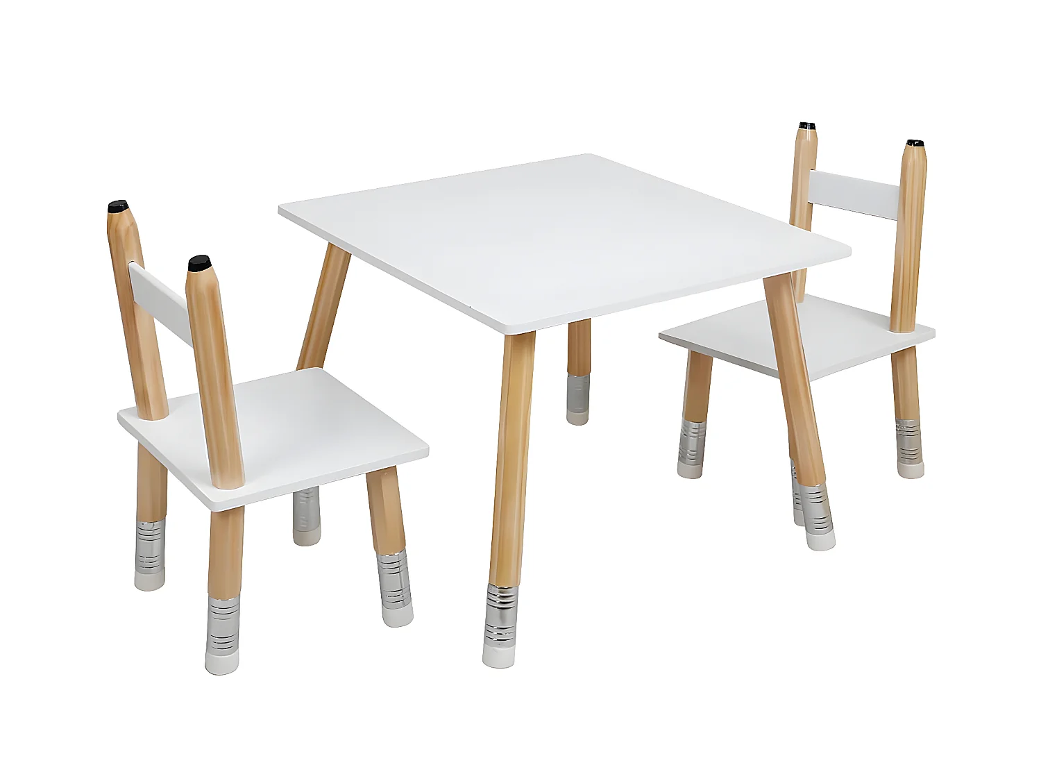 LAPIS - Ensemble Table et 2 Chaises Enfant Base Crayons