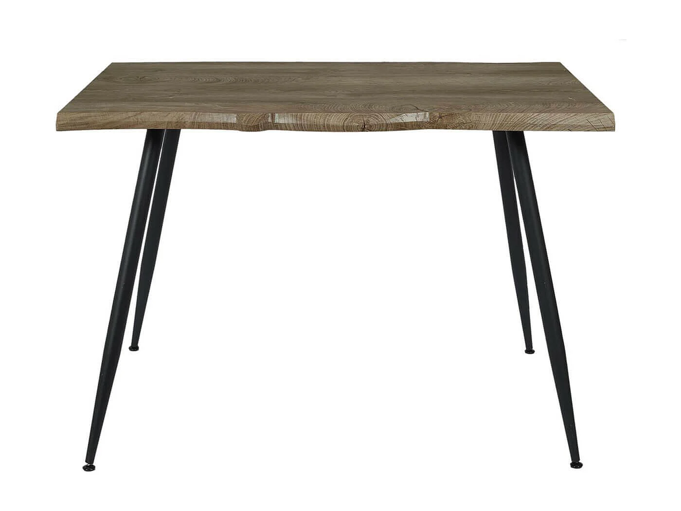 POYTA - Table Repas Piètement Métal Noir et Plateau Bois